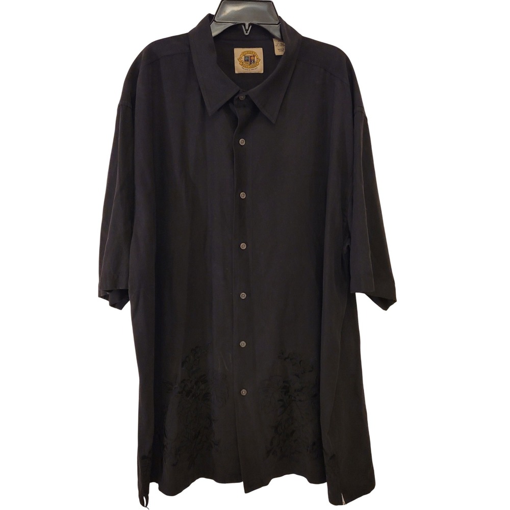 Pusser's West Indies Black Silk Cotton Blend Short Sleeve Button Up Shirt XXL